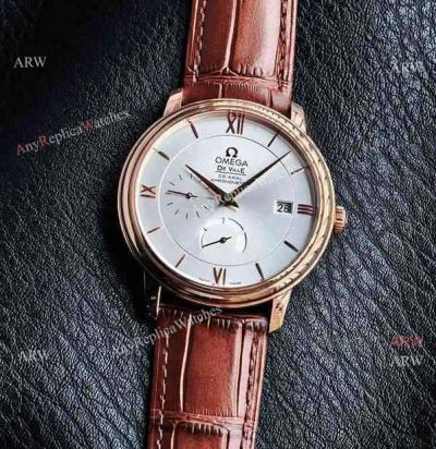 N1 Factory Omega De Ville Cal.2627 Movement 39.5mm Brown Calfskin Leather Band Watch